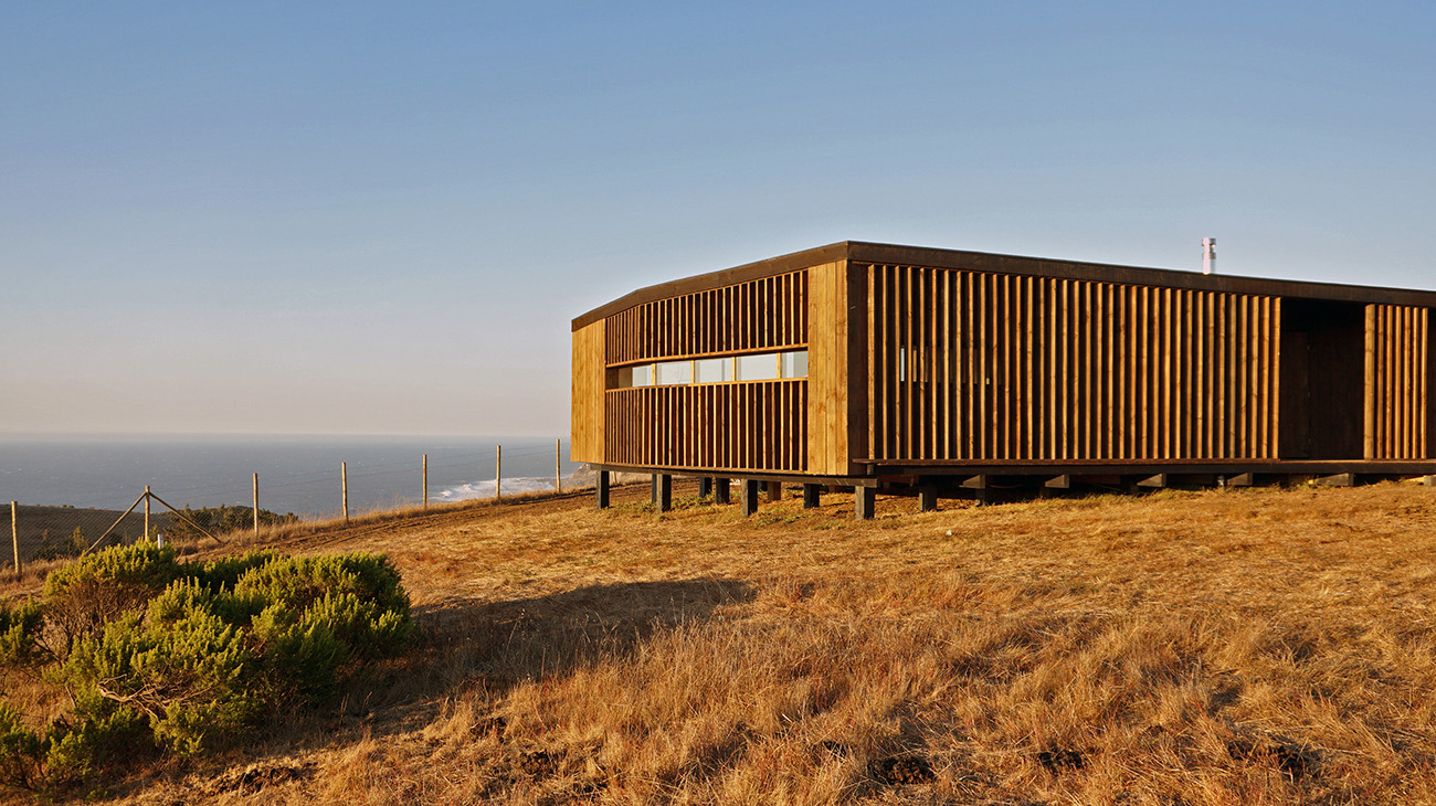 Wooden house with ocean view