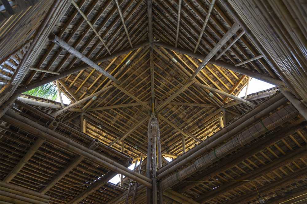 Techo de bambú en Vietnam