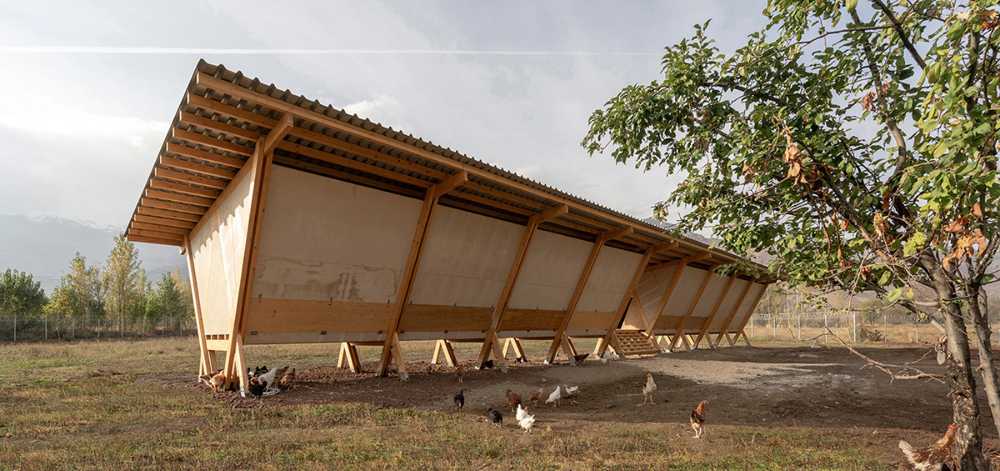 Wooden chicken coop