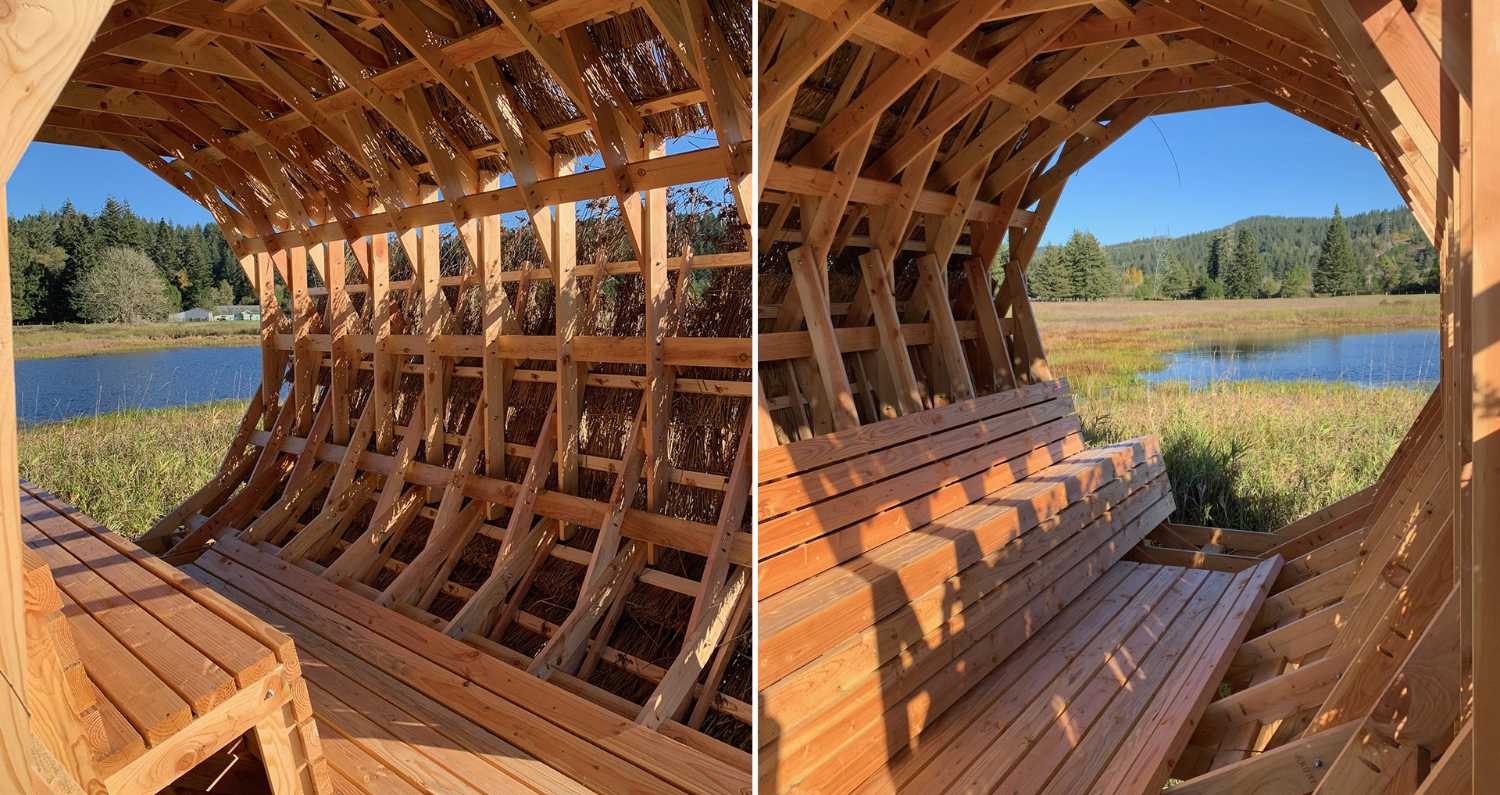 Interior wooden pavilion