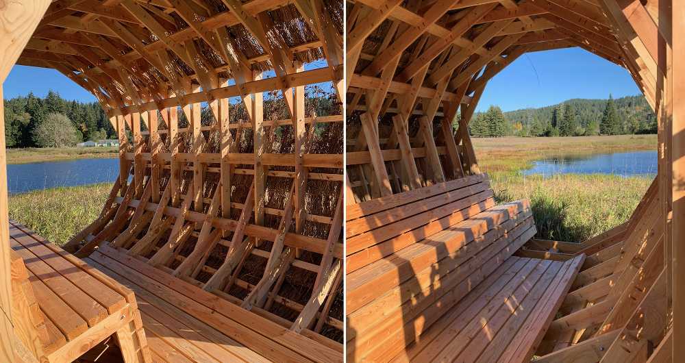 Pabellón de madera interior